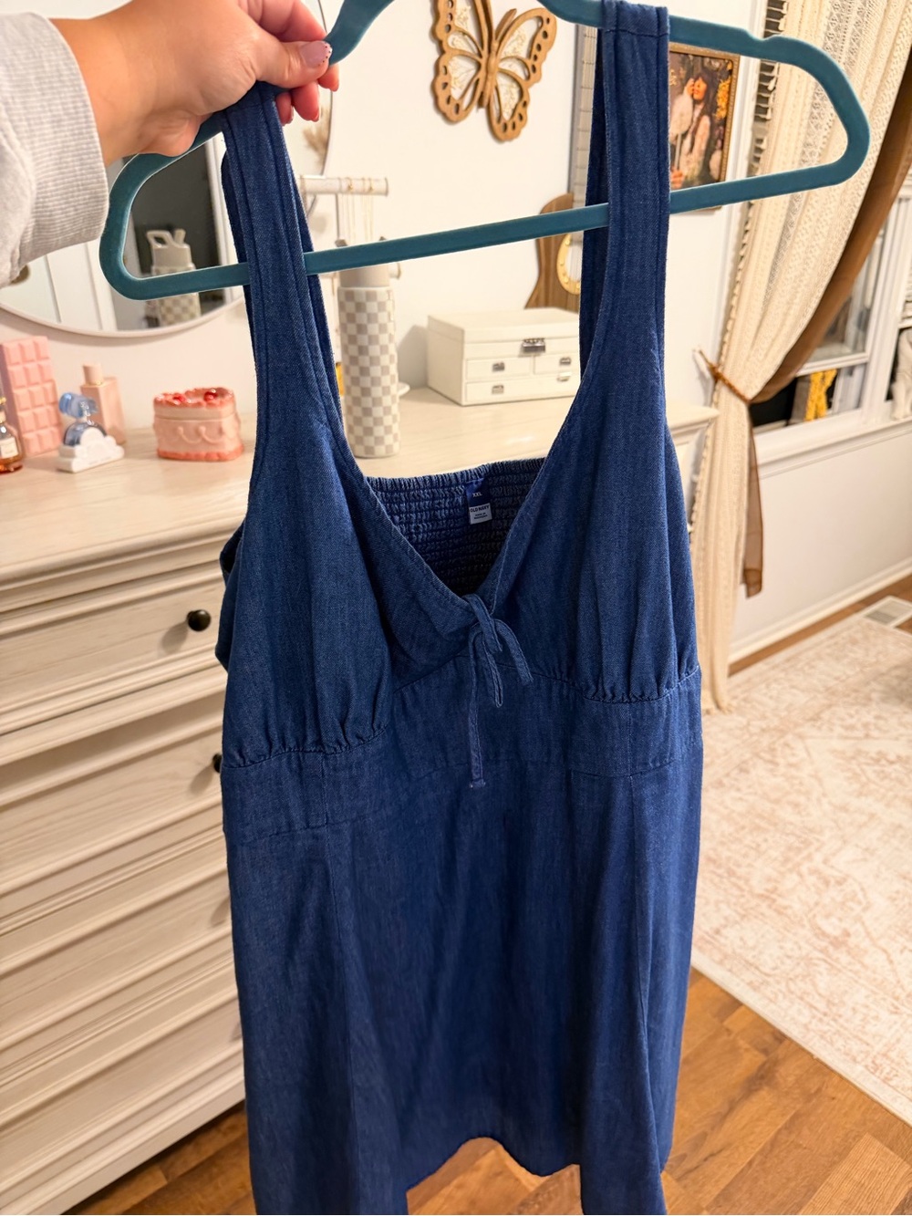 Old Navy Navy Blue Mini Dress with Tie Front